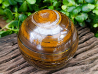 Polished XL Golden River Tigers Eye Sphere x 1 From Prieska, South Africa
