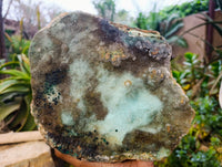 Natural XL Drusy Coated Chrysocolla on Dolomite with Ball Malachite Specimen x 1 From Congo - Toprock Gemstones and Minerals 