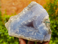 Natural Blue Lace Agate Geode Specimens x 6 From Nsanje, Malawi