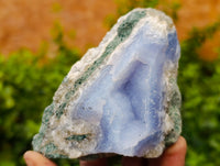 Natural Blue Lace Agate Geode Specimens x 6 From Nsanje, Malawi