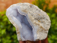 Natural Blue Lace Agate Geode Specimens x 6 From Nsanje, Malawi