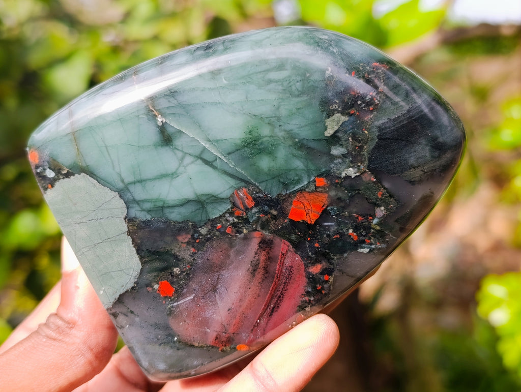 Polished Bloodstone Standing Free Forms x 2 From Swaziland - Toprock Gemstones and Minerals 