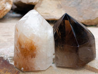 Polished Mixed Inclusion Quartz Crystals Including Rutile x 6 from Madagascar