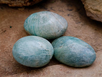 Polished Amazonite Palm Stones x 35 From Zimbabwe