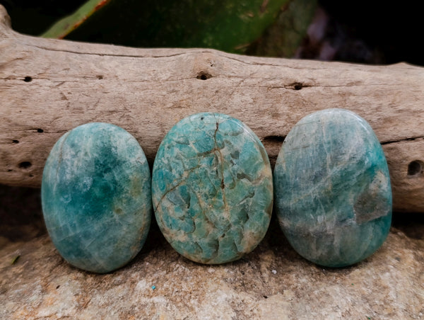 Polished Amazonite Palm Stones x 35 From Zimbabwe