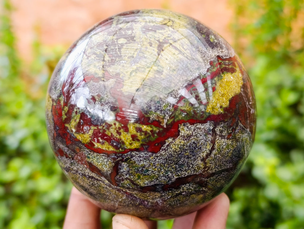 Polished Bastite Dragons Blood Stone Spheres x 2 From Tshipise, South Africa - Toprock Gemstones and Minerals 