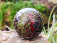 Polished Bastite Dragons Blood Stone Spheres x 2 From Tshipise, South Africa