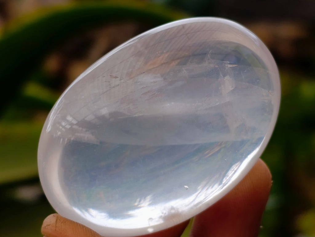 Polished Pearl Girasol Quartz Palm Stones x 20 From Ambatondrazaka, Madagascar - Toprock Gemstones and Minerals 