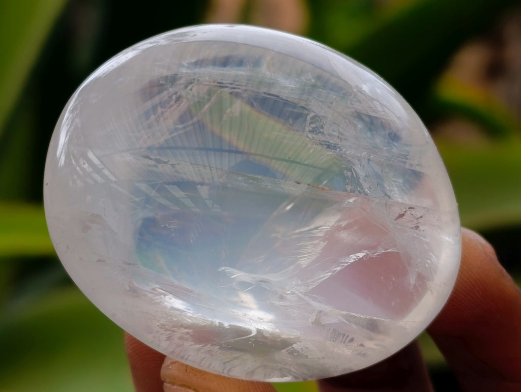 Polished Pearl Girasol Quartz Palm Stones x 20 From Ambatondrazaka, Madagascar - Toprock Gemstones and Minerals 