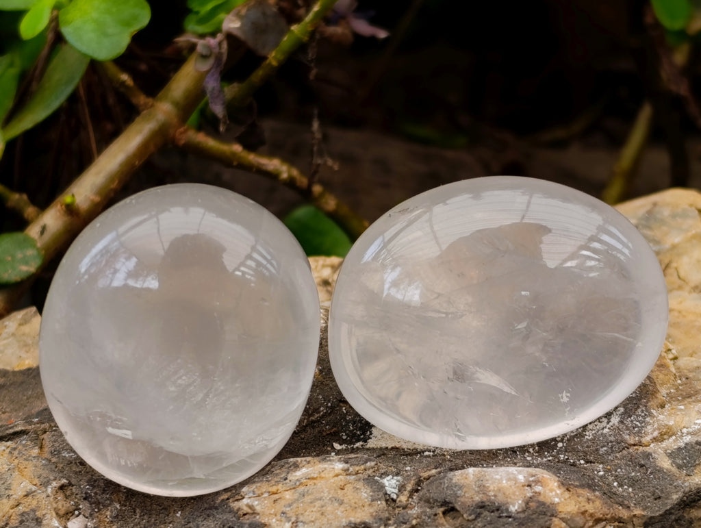 Polished Pearl Girasol Quartz Palm Stones x 20 From Ambatondrazaka, Madagascar - Toprock Gemstones and Minerals 