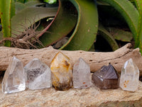 Polished Mixed Inclusion Quartz Crystals x 6 From Madagascar - Toprock Gemstones and Minerals 