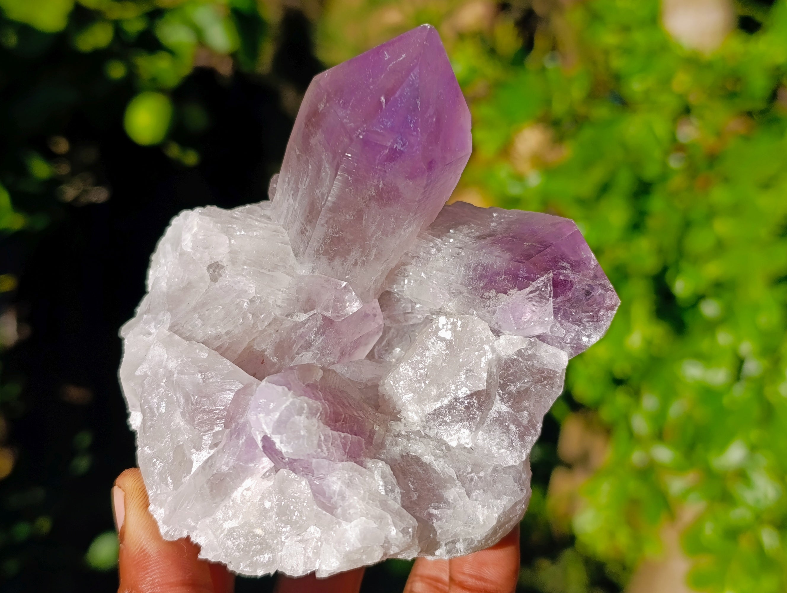 Natural Jacaranda Amethyst Quartz Cluster x 3 From Mumbwa, Zambia - Toprock Gemstones and Minerals 