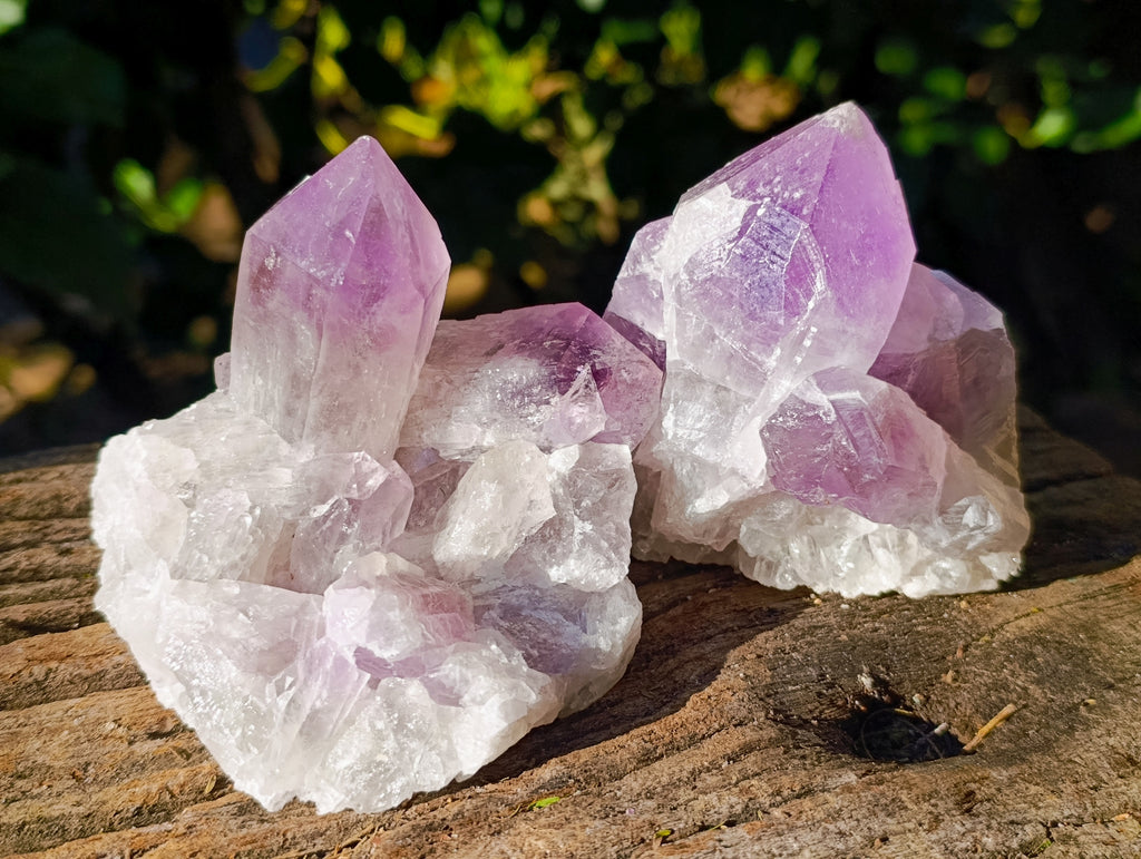 Natural Jacaranda Amethyst Quartz Cluster x 3 From Mumbwa, Zambia - Toprock Gemstones and Minerals 