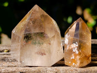 Polished Mix of Clear and Smokey Quartz Crystals x 12 From Ambatondrazaka, Madagascar - Toprock Gemstones and Minerals 