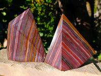 Polished Banded Tiger Iron Points x 2 From Northern Cape, South Africa - Toprock Gemstones and Minerals 