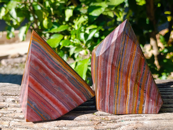 Polished Banded Tiger Iron Points x 2 From Northern Cape, South Africa