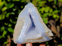 Natural Blue Lace Agate Geode Specimens x 4 From Nsanje, Malawi