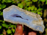 Natural Blue Lace Agate Geode Specimens x 4 From Nsanje, Malawi