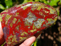Polished Bastite Dragons Blood Stone Standing Free Forms x 2 From Tshipise, South Africa - Toprock Gemstones and Minerals 