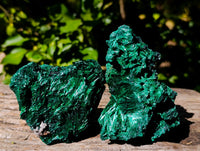 Natural Silky Malachite Specimens x 3 From Kasompe, Congo - Toprock Gemstones and Minerals 