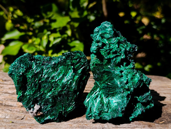 Natural Silky Malachite Specimens x 3 From Kasompe, Congo - Toprock Gemstones and Minerals 