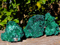Natural Silky Malachite Specimens x 3 From Kasompe, Congo - Toprock Gemstones and Minerals 