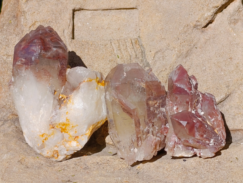 Natural Red Hematoid Quartz Clusters x 12 From Karoi, Zimbabwe - Toprock Gemstones and Minerals 