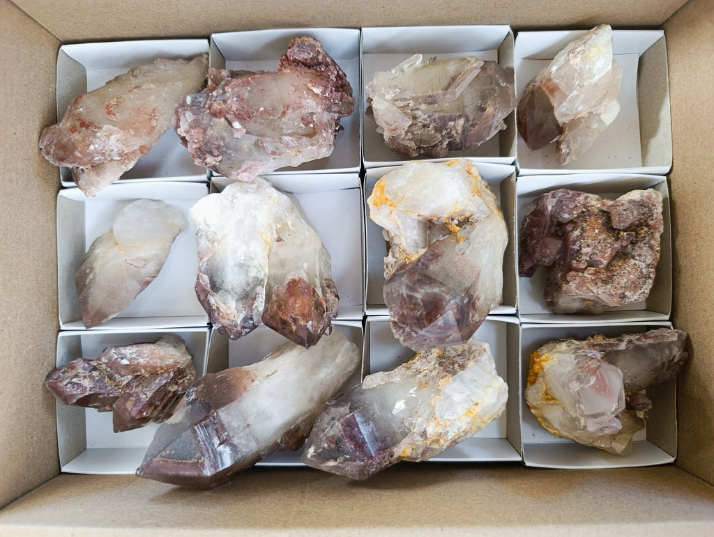 Natural Red Hematoid Quartz Clusters x 12 From Karoi, Zimbabwe - Toprock Gemstones and Minerals 