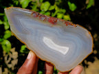 Polished Banded Agate Sliced Pairs x 6 From Madagascar - Toprock Gemstones and Minerals 