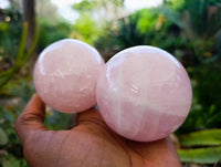 Polished Star and Lavender Rose Quartz Spheres x 3 From Ambatondrazaka, Madagascar - Toprock Gemstones and Minerals 