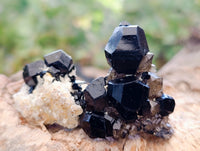 Natural Schorl Black Tourmaline Specimens with some Orthoclase, Smokey Quartz and Hyalite Opal x 35 From Erongo, Namibia - Toprock Gemstones and Minerals 