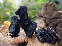 Natural Schorl Black Tourmaline Specimens with some Orthoclase, Smokey Quartz and Hyalite Opal x 35 From Erongo, Namibia - Toprock Gemstones and Minerals 