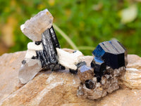 Natural Schorl Black Tourmaline Specimens with some Orthoclase, Smokey Quartz and Hyalite Opal x 35 From Erongo, Namibia - Toprock Gemstones and Minerals 