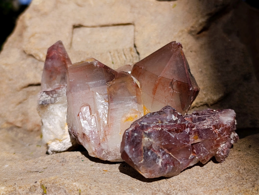 Natural Red Hematoid Quartz Clusters x 12 From Karoi, Zimbabwe - Toprock Gemstones and Minerals 