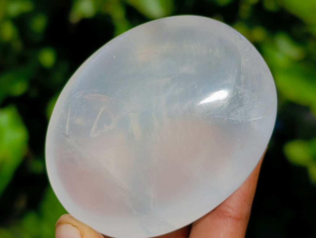 Polished Girasol Pearl Quartz Palm Stones x 31 From Ambatondrazaka, Madagascar - Toprock Gemstones and Minerals 