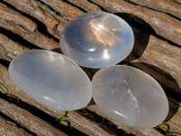 Polished Girasol Pearl Quartz Palm Stones x 31 From Ambatondrazaka, Madagascar - Toprock Gemstones and Minerals 