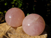 Polished Star Rose Quartz Spheres x 3 From Ambatondrazaka, Madagascar - Toprock Gemstones and Minerals 