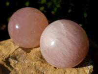 Polished Star Rose Quartz Spheres x 3 From Ambatondrazaka, Madagascar - Toprock Gemstones and Minerals 