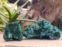 Natural Silky Malachite Specimens x 2 From Kasompe, Congo - Toprock Gemstones and Minerals 