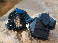 Natural Schorl Black Tourmaline Specimens on Orthoclase Matrix x 70 From Erongo, Namibia - Toprock Gemstones and Minerals 