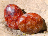 Polished Red Hematoid Quartz Palm Stones x 20 From Madagascar - Toprock Gemstones and Minerals 