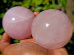 Polished Star Rose Quartz Spheres x 3 From Ambatondrazaka, Madagascar - Toprock Gemstones and Minerals 