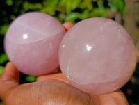 Polished Star Rose Quartz Spheres x 3 From Ambatondrazaka, Madagascar - Toprock Gemstones and Minerals 