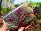 Polished Bastite Dragons Blood Stone Standing Free Forms x 2 From Tshipise, South Africa - Toprock Gemstones and Minerals 