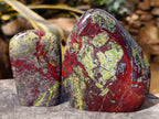Polished Bastite Dragons Blood Stone Standing Free Forms x 2 From Tshipise, South Africa - Toprock Gemstones and Minerals 