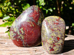 Polished Bastite Dragons Blood Stone Standing Free Forms x 2 From Tshipise, South Africa - Toprock Gemstones and Minerals 