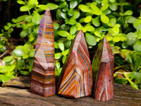 Polished Banded Tiger Iron Points x 3 From Northern Cape, South Africa