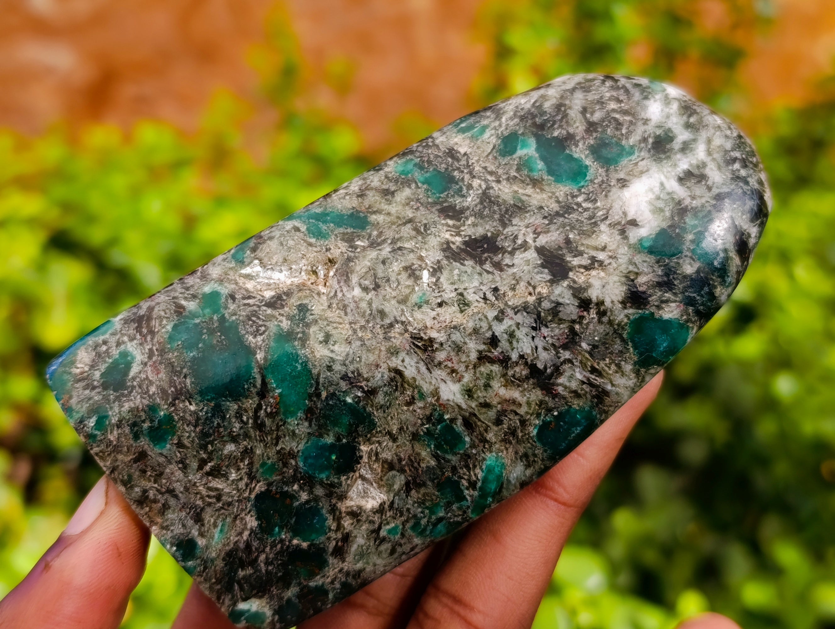 Polished Emerald Mica In Matrix Standing Free Forms x 3 From Mutoko, Zimbabwe - Toprock Gemstones and Minerals 
