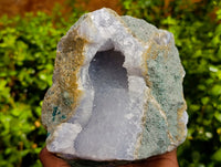 Natural Blue Lace Agate Geode Specimens x 2 From Nsanje, Malawi - Toprock Gemstones and Minerals 