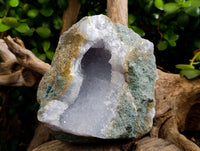 Natural Blue Lace Agate Geode Specimens x 2 From Nsanje, Malawi - Toprock Gemstones and Minerals 